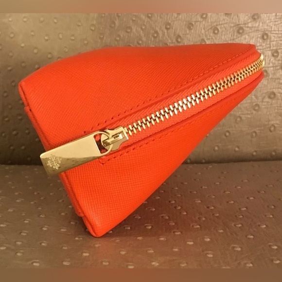 NWB Patek Philippe Orange Epsom Leather Zipper Cosmetic Makeup Bag, Case, Pouch - Picture 7 of 11